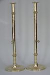Remarkable Pair of English Pulpit Side Ejector Candlesticks 