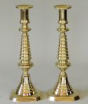 English Victorian Beehive & Diamond Candlesticks