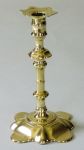 English Queen Anne Scalloped Candlestick