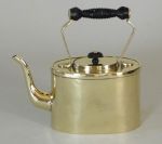 English Brass Oval Drum Shape Tea Pot