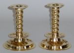 Rare Pair of 17th Century Swedish Brass Sheet Metal Candlesticks