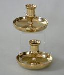 Pair of Cast Brass "Brighton" Buns English Traveling Candlesticks