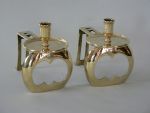 Pair Unusual English Brass Chambersticks