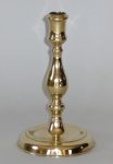 English Queen Anne Single Brass Candlestick