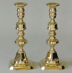 Pair of English Victorian Brass Candlesticks