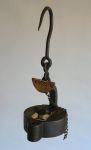 Rare German Wrought Iron and Brass Frog Lamp