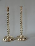 Pair of English Brass Double Twist