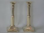 Rare Pair English Telescopic Candlesticks 