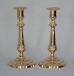 Pair of Swedish Bell Metal Candlesticks