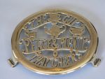 Neat Brass Victoria Trivet "THE CUP THAT CHEERS PEACE AND PLENTY"