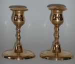 Pair of Swedish Bell Metal Candlesticks