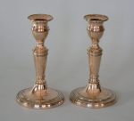Rare Pair of English Bell Metal Candlesticks