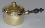 Early 19th Century French "Silver Form" Brass Sauce Pan with Lid