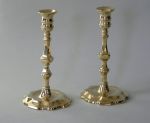 Very Rare Pair of Dutch Brass Candlesticks