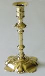 English Queen Anne Scalloped Candlestick