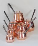 Graduated Benham Copper Sauce Pans
