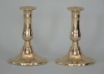 Pair of English Oval Base Candlesticks