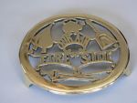 Neat Brass Victorian Trivet "OUR AIN FIRESIDE”