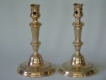 Fantastic Pair of Bell Metal French “Huguenot” Candlesticks