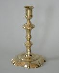 Single English Queen Anne Brass Candlestick