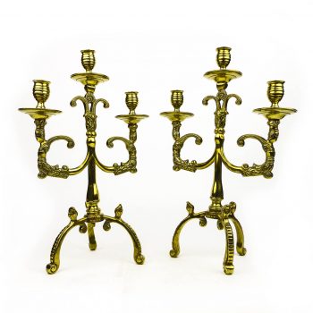 Pair of Dutch 3 Arm Candelabra Circa 1820