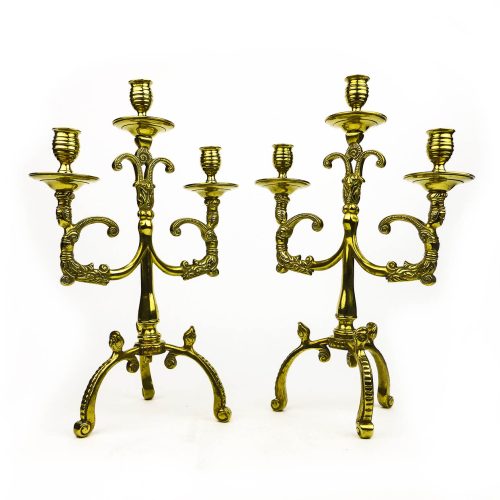 Pair of Dutch 3 Arm Candelabra Circa 1820