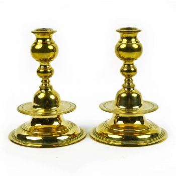 Pair of Swedish Bell Mid Drip Candlesticks Circa 1850