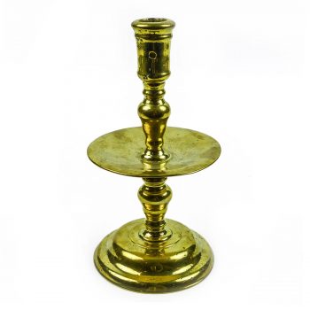 Heavy Dutch Brass Mid Drip Heemskerk Candlestick Circa 1675