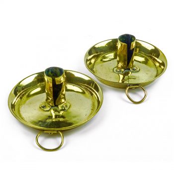 Pair of Swedish Brass Candlesticks Signed "Skultuna" Circa 1850