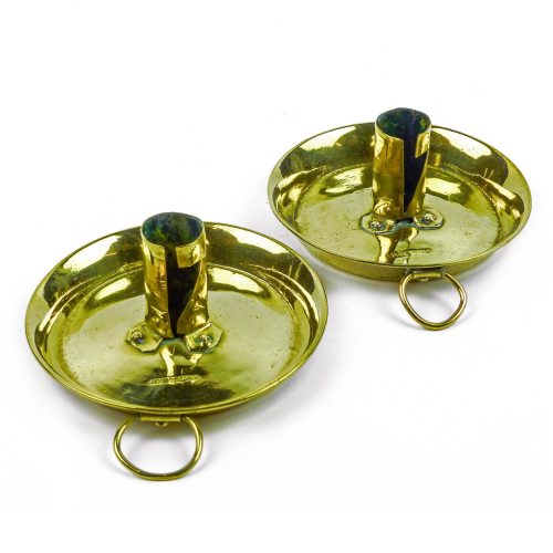 Pair of Swedish Brass Candlesticks Signed "Skultuna" Circa 1850