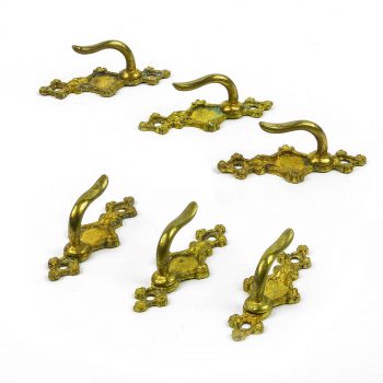 Six Brass Fancy Hooks, French circa 1900