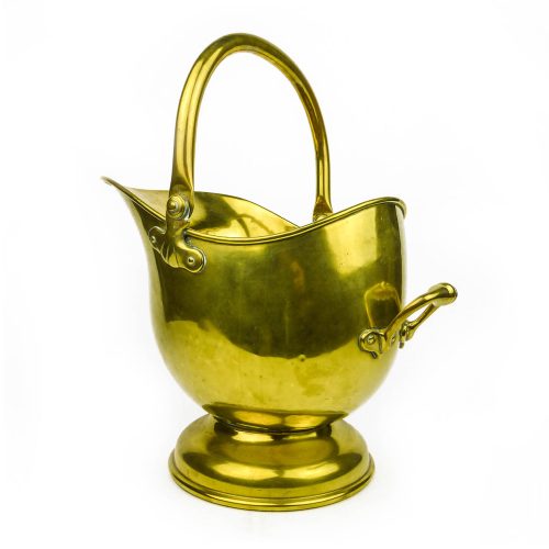 English Brass Helmet Shaped Scuttle Circa 1875