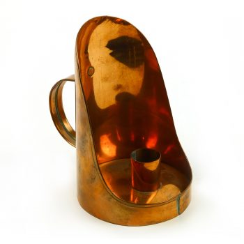 English Copper Hooded Reflecting Chamberstick Circa 1880
