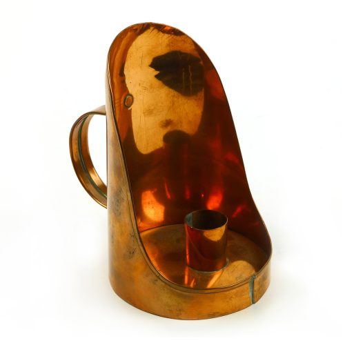 English Copper Hooded Reflecting Chamberstick Circa 1880
