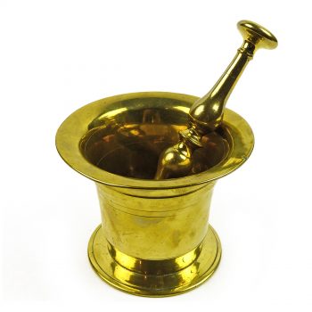 18th Century English Brass Pestle and Mortar Circa 1750
