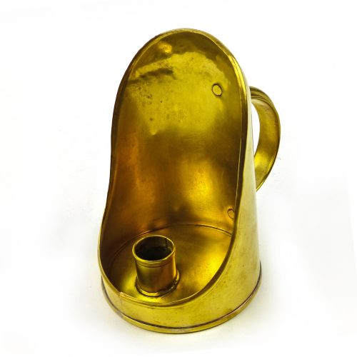 Rare English Brass Hooded Chamberstick Circa 1875