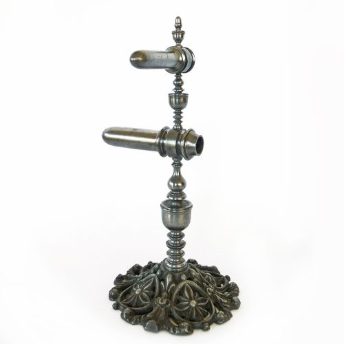 Rare polished steel and cast iron double barreled goffering iron. English. Circa 1850
