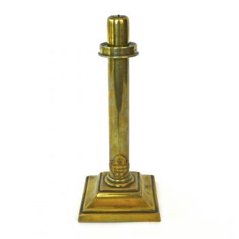 English Signed Brass Spring Loaded Candlestick Circa 1870