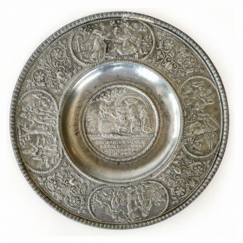 German Pewter Plate, Dated 1619