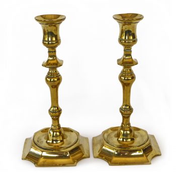 Very Rare Pair of Dutch Brass Candlesticks Circa 1730