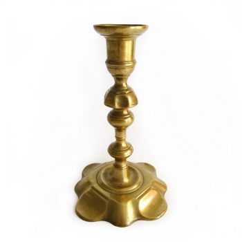 Queen Anne Petal Base English Candlestick Circa 1740
