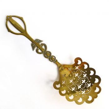 Rare English Brass Skimmer with 2 Snakes and Wings. Circa 1875