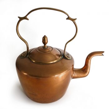 English Copper Kettle signed EVW for E. V. Wilkes. Circa 1850