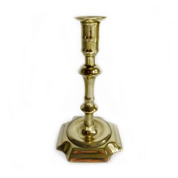 English Brass Queen Anne Candlestick. Circa 1740