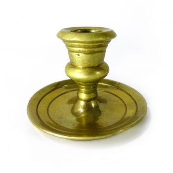 Single Cast Brass Candlestick. Campana Shaped Socket. Circa 1800