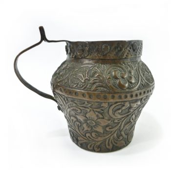 Fabulous Dutch Copper Jug with Repoussé Decoration, Circa 1750