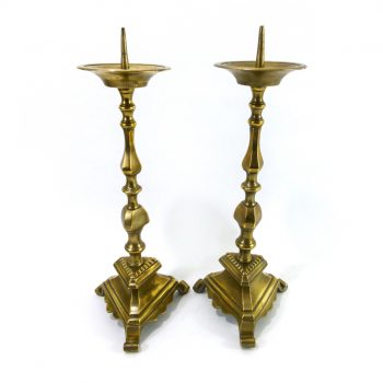 Pair of Bell Metal or Bronze Flemish Pricket Candlesticks, Circa 1800