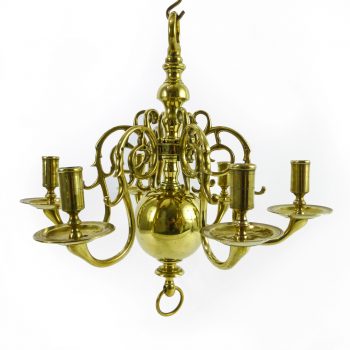 Rare Smaller Size Dutch Brass Chandelier