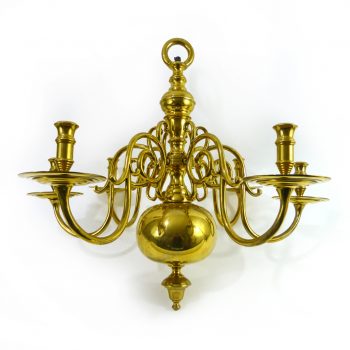 Dutch Brass 6 Arm Chandelier
