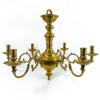 Great “Queen Anne” English Brass Chandelier. Circa 1890